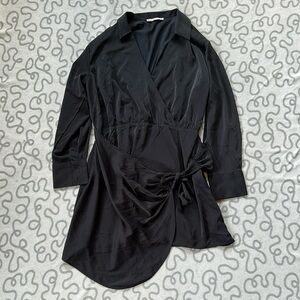 Abercrombie & Fitch Black Wrap Blouse Dress
